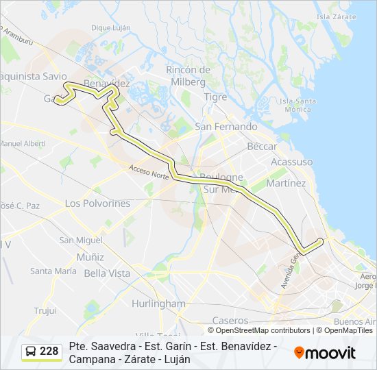 228 Colectivo Line Map