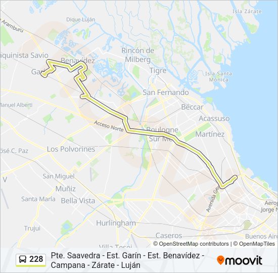 228 Colectivo Line Map