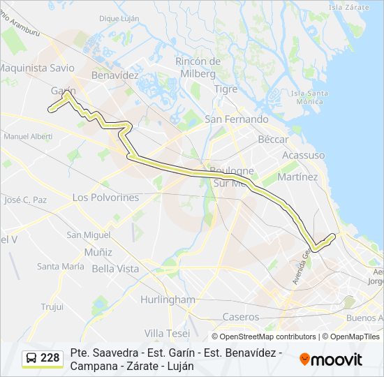 228 Colectivo Line Map
