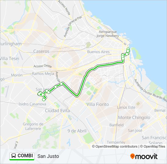 Mapa de COMBI de Colectivo