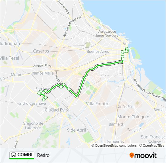 COMBI Colectivo Line Map