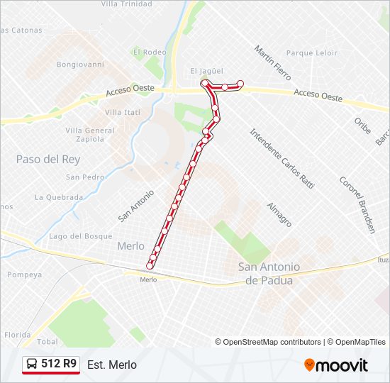 512 R9 Colectivo Line Map
