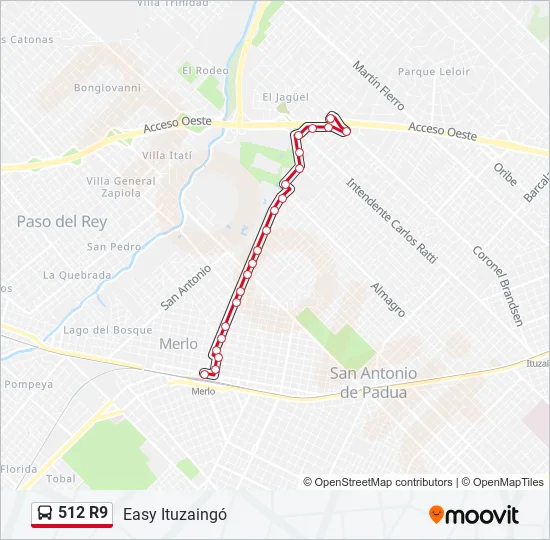 512 R9 Colectivo Line Map