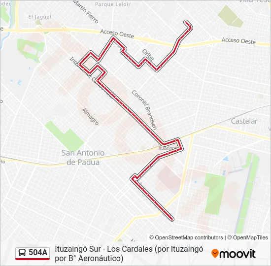 504A Colectivo Line Map