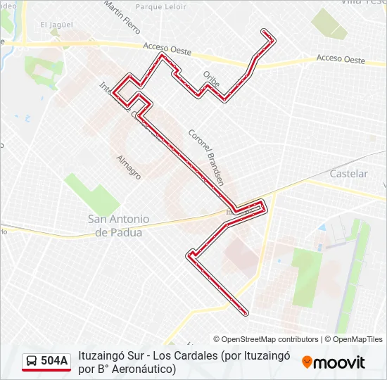 504A Colectivo Line Map