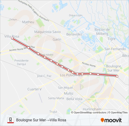 Mapa de BELGRANO NORTE de tren