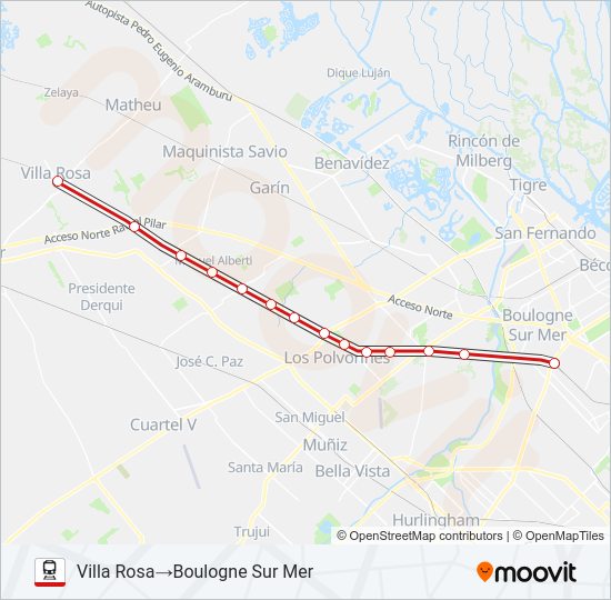 Mapa de BELGRANO NORTE de tren
