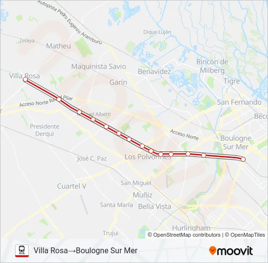 BELGRANO NORTE Train Line Map