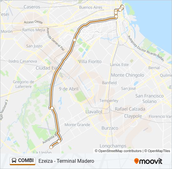 Mapa de COMBI de Colectivo