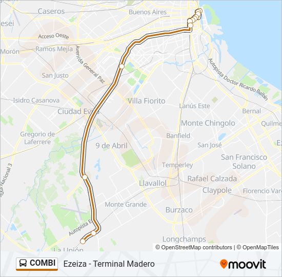 COMBI Colectivo Line Map