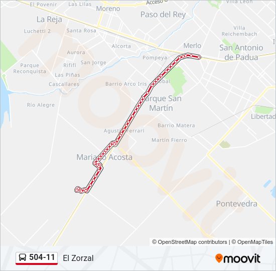 Mapa de 504-11 de Colectivo