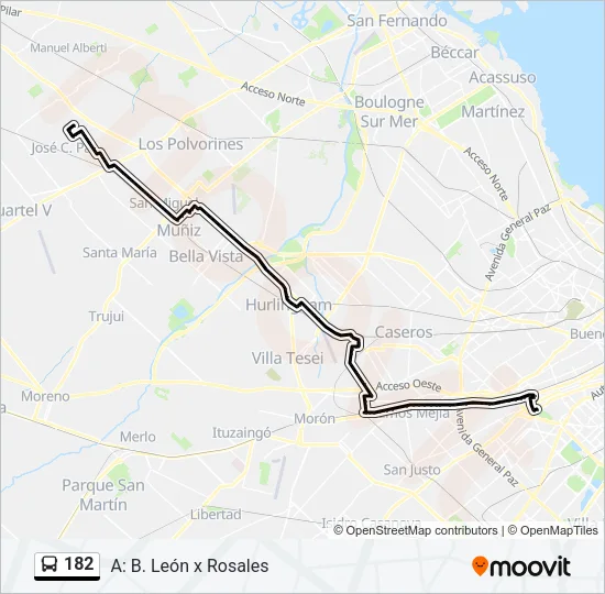 182 Colectivo Line Map