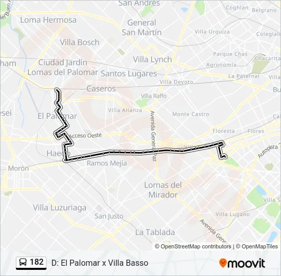 182 Colectivo Line Map
