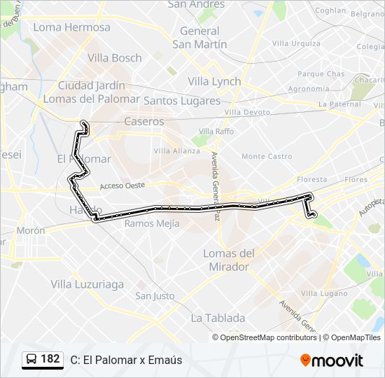 182 Colectivo Line Map