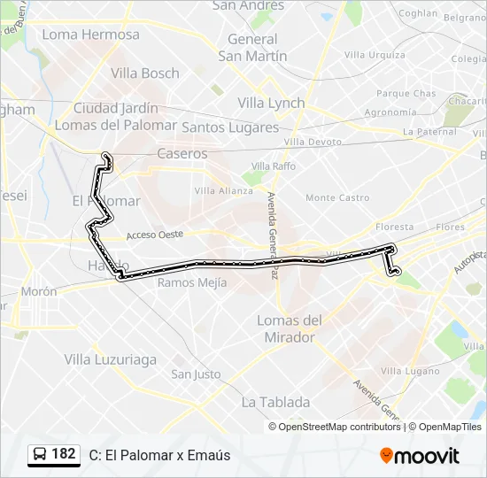 182 Colectivo Line Map