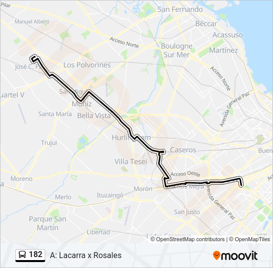 182 Colectivo Line Map