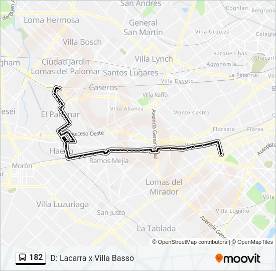 182 Colectivo Line Map