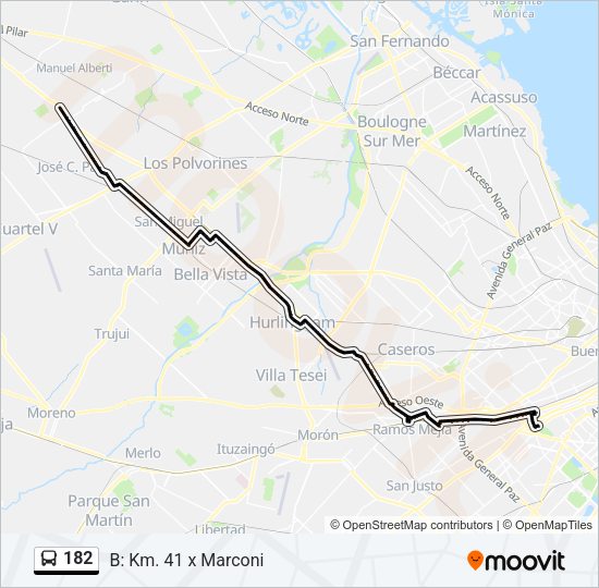 182 Colectivo Line Map
