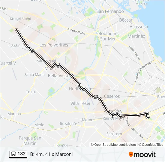 182 Colectivo Line Map