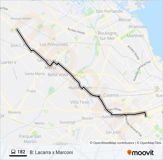 182 Colectivo Line Map