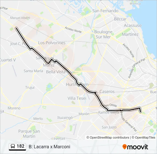 182 Colectivo Line Map