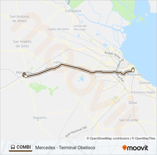 Mapa de COMBI de Colectivo