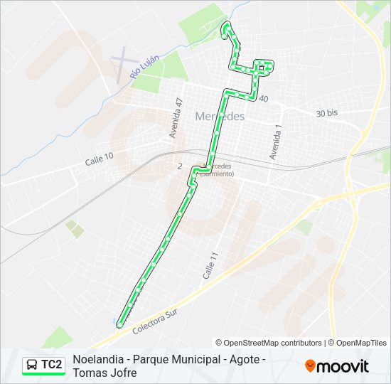 TC2 Colectivo Line Map