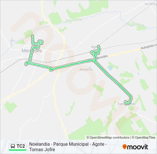 TC2 Colectivo Line Map