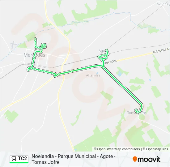 TC2 Colectivo Line Map