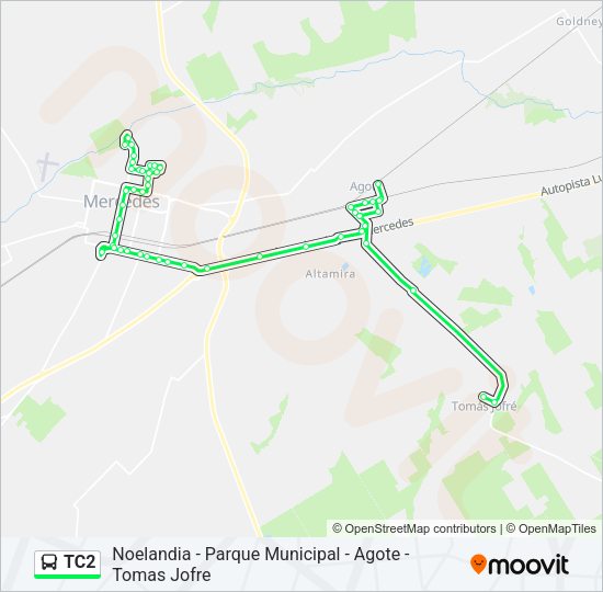 TC2 Colectivo Line Map