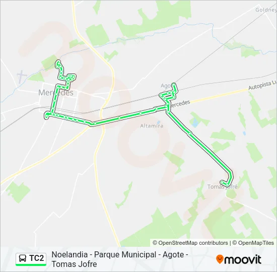 TC2 Colectivo Line Map