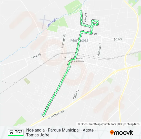 TC2 Colectivo Line Map