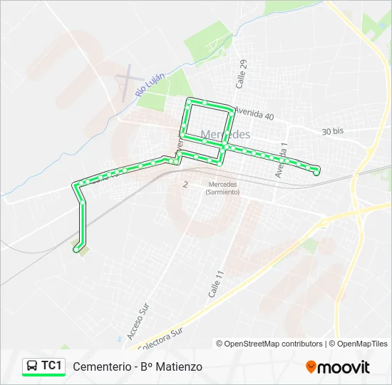TC1 Colectivo Line Map