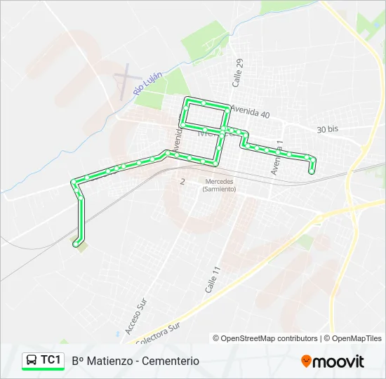 TC1 Colectivo Line Map