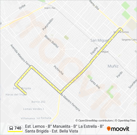 Ruta 740: horarios, paradas y mapas - R17 - B° Santa Brigida - Est ...