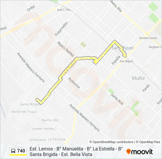740 Colectivo Line Map
