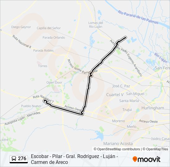 Mapa de 276 de Colectivo