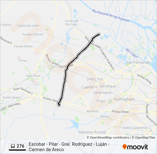 Mapa de 276 de Colectivo