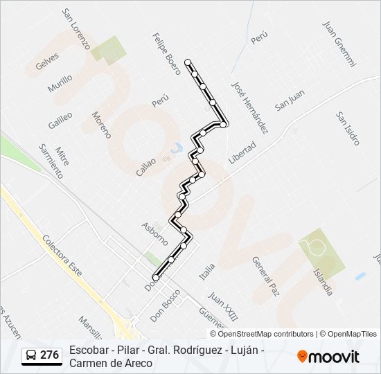 Mapa de 276 de Colectivo