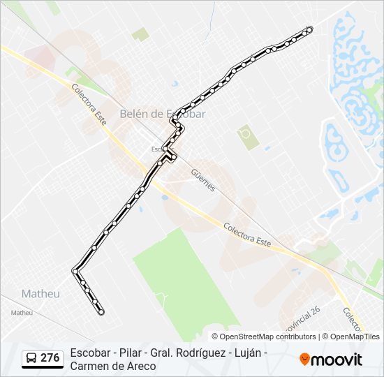 Mapa de 276 de Colectivo