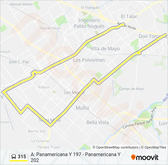 315 Colectivo Line Map