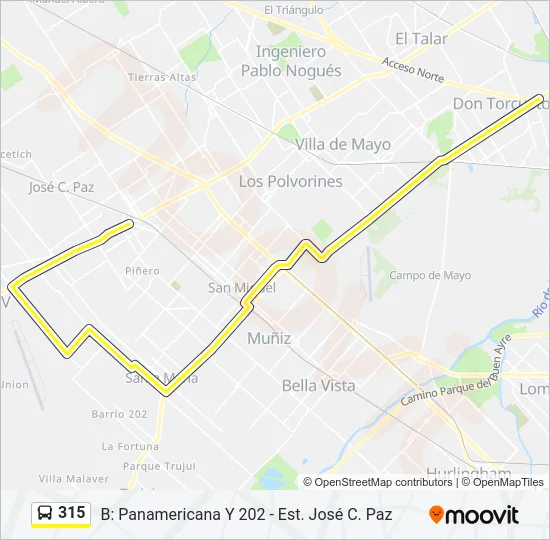 315 Colectivo Line Map