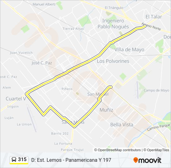 Mapa de 315 de Colectivo