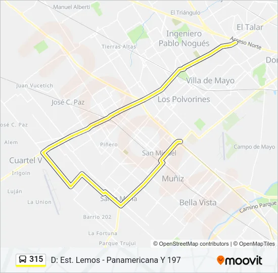 315 Colectivo Line Map