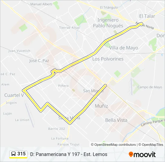 315 Colectivo Line Map