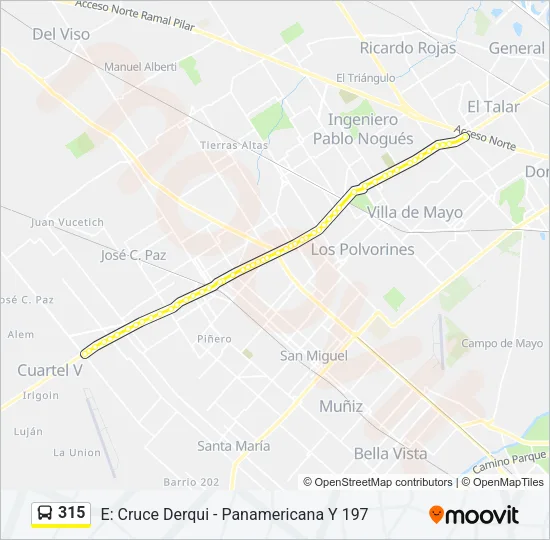 315 Colectivo Line Map