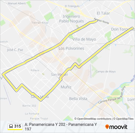 Mapa de 315 de Colectivo