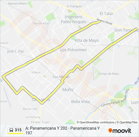 315 Colectivo Line Map