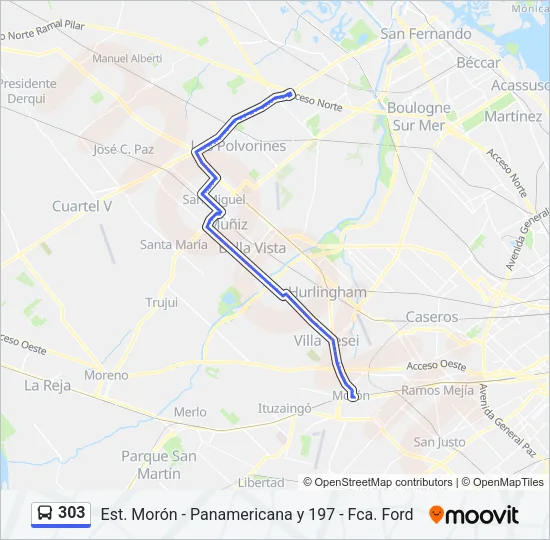 303 Colectivo Line Map
