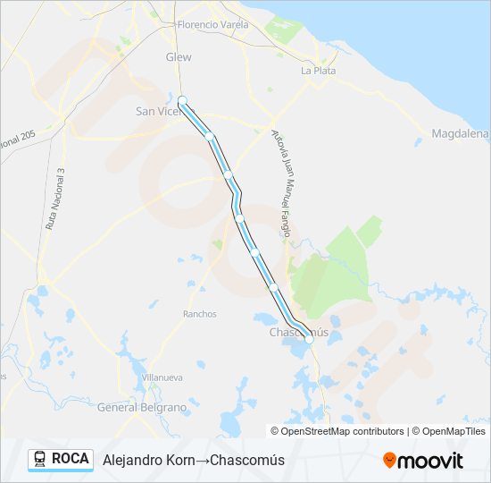 ROCA train Line Map